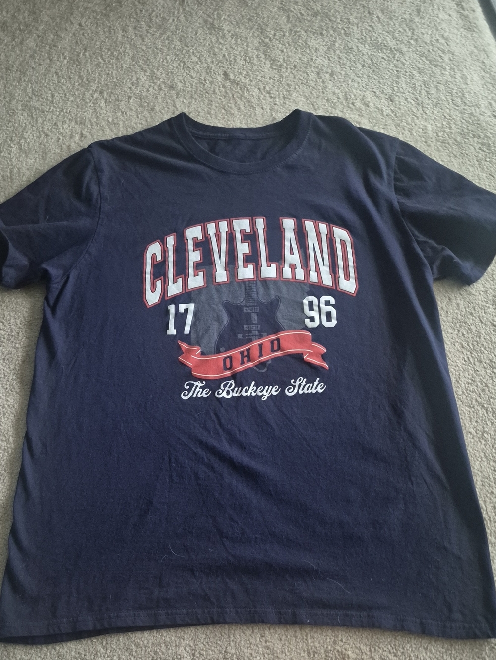 Cleveland Navy Graphic Crew Neck T‑Shirt
